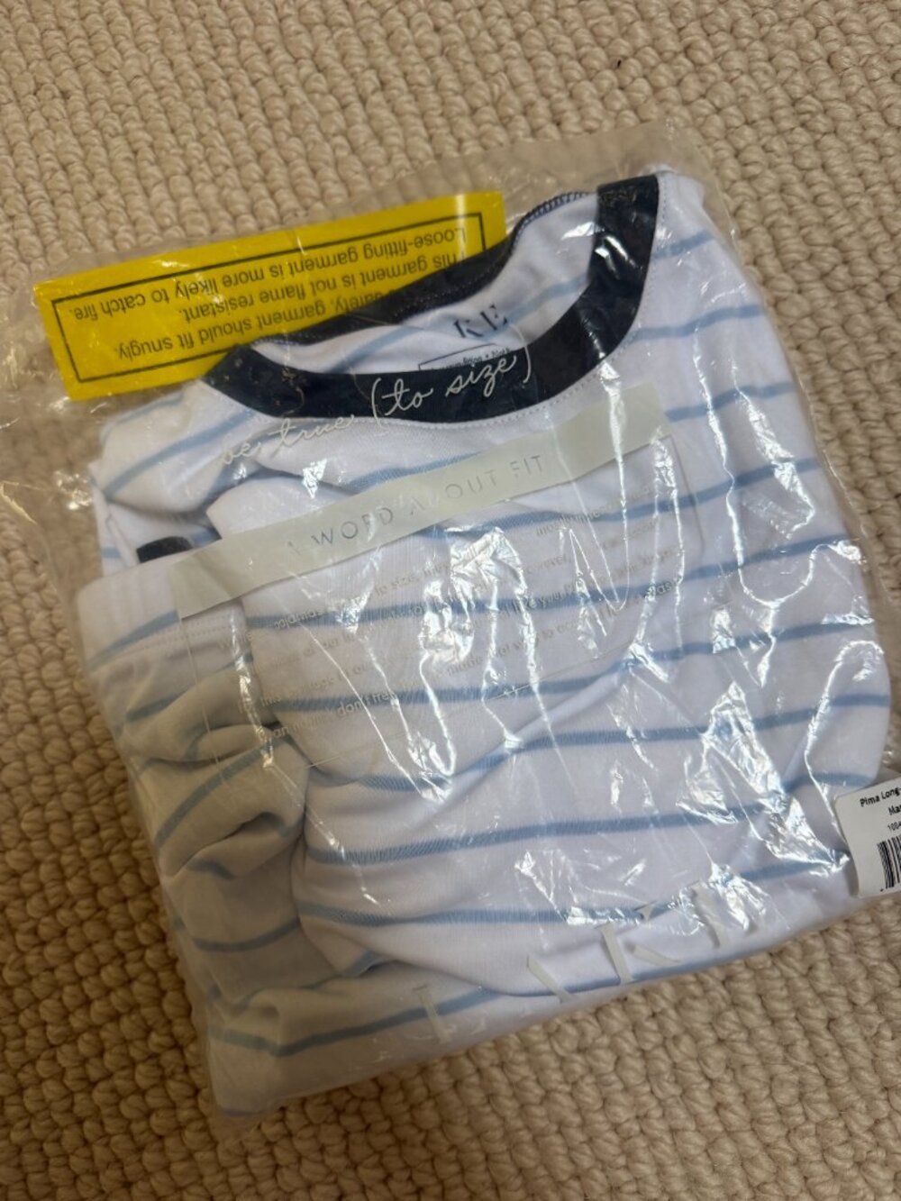 NWT Kids Blue Stripe Lake Pajamas, SZ 12